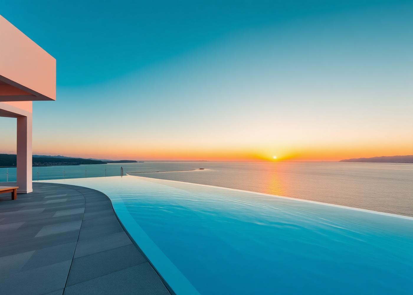 Infinity pool at sunset